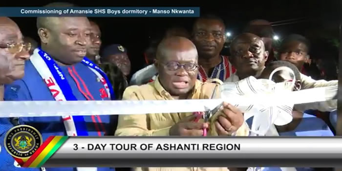 President Commissioning Mansoman SHS Boys Dormitory