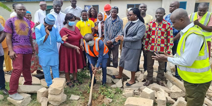 West Akim MCE cut sod for the construction of two classroom blocks 2022